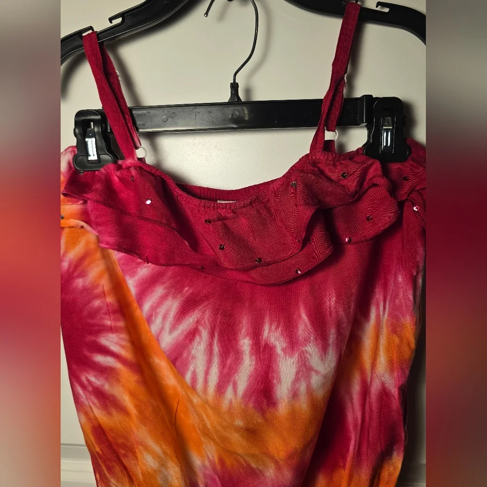 Justice‎ Tie-Dye Girls Romper with Ruffle Detail Size 16